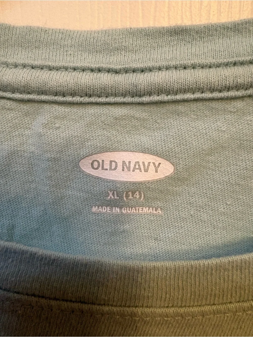 Old Navy Light Blue Long-Sleeve Tee with Multicolor Graphic